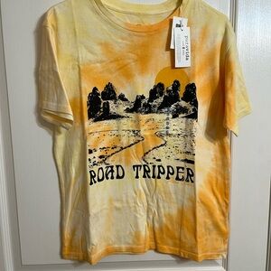 NWT Pura Vida Sunset Tie-Dye Tee - Orange Yellow Size Small